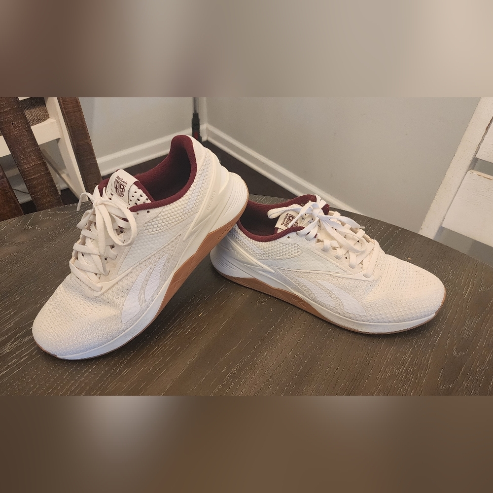 Reebok White and Brown Sneakers
